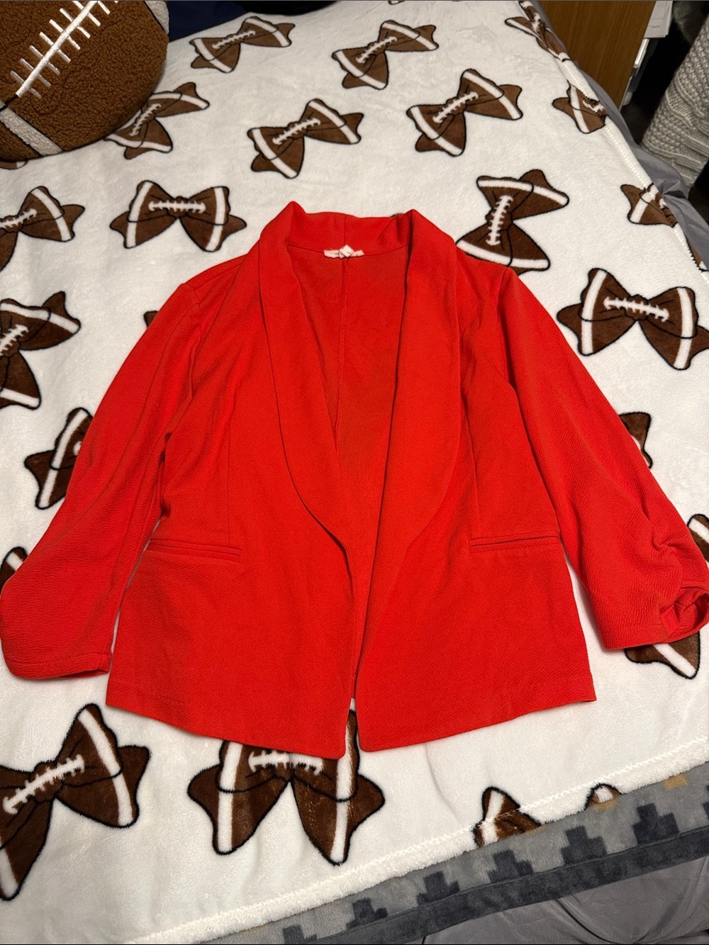 Red/ Orange Open-Front Women’s Blazer Jacket